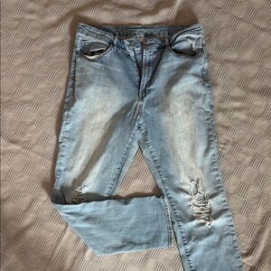 Distressed Light Blue Jeans